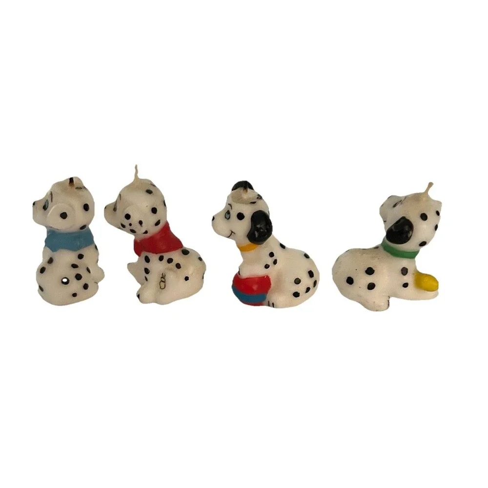 Dalmation Puppy Candles Cake Decor Dalmation Dog Set of 4